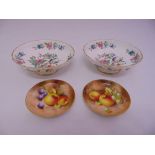 A pair of Aynsley Pembroke bonbon dishes and a pair of Royal Worcester coasters (4)