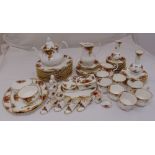 Royal Albert Old Country Roses dinner and tea service to include plates, cups, saucers, teapot,