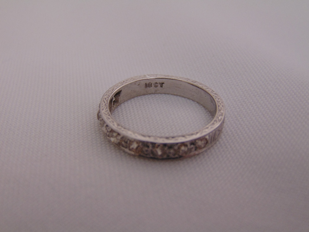 18ct white gold and diamond half eternity ring, approx total weight 5.6g