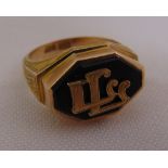 Gold signet ring, tested 9ct, approx total weight 5.6g