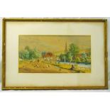 William Took 1857-1892 framed watercolour of a country landscape, signed bottom left, 27.5 x 53cm