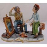 Capodimonte figural group The Taylors Son on oval base, 22cm (h)