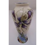 Moorcroft baluster vase designed by Nicola Slaney decorated with Irises, signed to the base, 21cm (