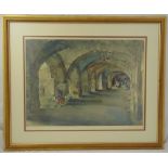 William Russell Flint framed and glazed lithographic print of ladies in a cavern numbered 552/850,
