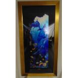 Christian Lassen framed and glazed polychromatic limited edition print 17/500 of a dolphin