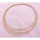 18ct yellow gold and pearl necklace, approx total weight 12.9g