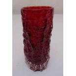 Whitefriars ruby bark finish vase, 19cm (h)