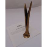 A brass Bennett abstract form sculpture by the artists Bob and Tom Bennett, to include