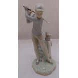 Lladro figurine of a golfer about to drive, marks to the base, 27cm (h)