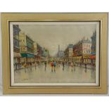 De Vity framed oil on canvas of a Parisienne street scene, signed bottom left, 51 x 71cm