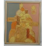 Richard Price framed mixed media on panel, polychromatic abstract, signed bottom right, 75 x 61.5cm