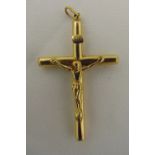 9ct yellow gold crucifix, approx total weight 2.2g