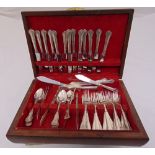 A canteen of silver plated flatware to include fish eaters