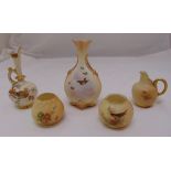 Five Royal Worcester vases of various shape and size