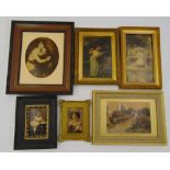 Six framed crystoleums of female figures in various attitudes