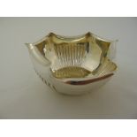 A Victorian silver bonbon dish triform shape, part fluted, London 1885, approx total weight 96g