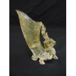 Chinese carved crystal libation cup in the form of a mythological creature, 14.5cm (h)