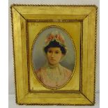 Bernhard H Cobbe framed oil on panel titled The Lady Elizabeth, original label to verso, signed