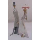 Lladro figural group of a courting couple, marks to the base, 50cm (h)