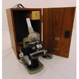 Olympus electrical microscope in fitted case to include PAT test certificate