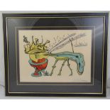 Salvador Dali framed and glazed limited edition polychromatic print 82/250, to include COA, signed