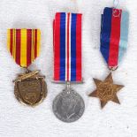 A Dunkirk 1940 medal, a 1939-45 Star medal, and 1939-45 General Service medal (3)