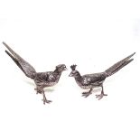2 silver plated table pheasants
