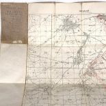 A First War Period folding trench map of France, sheet 57D NE