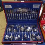 A Viners 18/10 stainless steel canteen of cutlery, comprising 58 pieces for 8 people, fitted case
