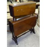 An Edwardian double Sutherland table on turned legs, W61cm