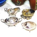 4 various Victorian electroplate spoon warmers