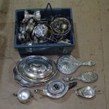 A collection of silver plated items, to include tea and coffeeware, a hand mirror, a tureen,