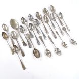 Various silver spoons, 9.8oz total