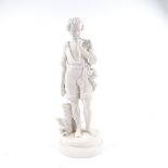 A Parian porcelain figure of a standing country man, no factory marks, height 34cm
