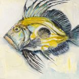 Clive Fredriksson, relief painting on board, John Dory, 23" x 24", framed