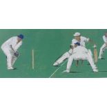 Ruskin Spear, print, a thin edge (cricket scene), signed in pencil, no. 80/175, image 12" x 36",