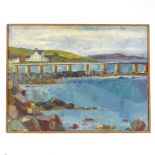 Michael Ferris (Irish), oil on canvas, coastal view Donaghadee Ulster, signed with title verso,