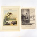 Daumier, 2 lithographs, unframed