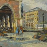 Eric Bruce McKay (1907 - 1989), oil on board, the fish market Venice, signed, 25" x 40", framed