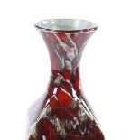 Anita Harris for Cobridge Stoke, red flambe treacle glaze square-section vase, 2002, height 31cm
