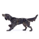A cold painted bronze Pointer dog, length 13cm