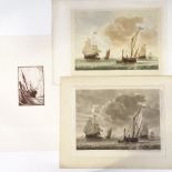Douglas Smart, 3 etchings and prints, marine scenes, unframed