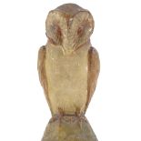 A contemporary stoneware pottery owl, height 24cm