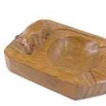Robert Mouseman Thompson, oak ashtray, length 10cm