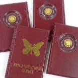 4 Papua New Guinea 10 kina proof gold coins
