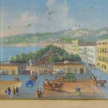 19th century Italian School, pair of watercolours, busy scenes in Naples, unsigned, 11" x 17",