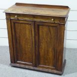 A 19th century mahogany 2-door cupboard, with single frieze drawer and panelled cupboards under,