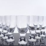 Iittala Finland, a set of 8 Tapio glasses, designed by Tapio Wirkkala, height 13cm, diameter 6.