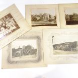 A group of early motoring photographs, circa 1890 - 1900, and 1 family portrait (4)