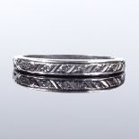 An 18ct white gold diamond half-eternity ring, band width 2.8mm, maker's marks GS, hallmarks